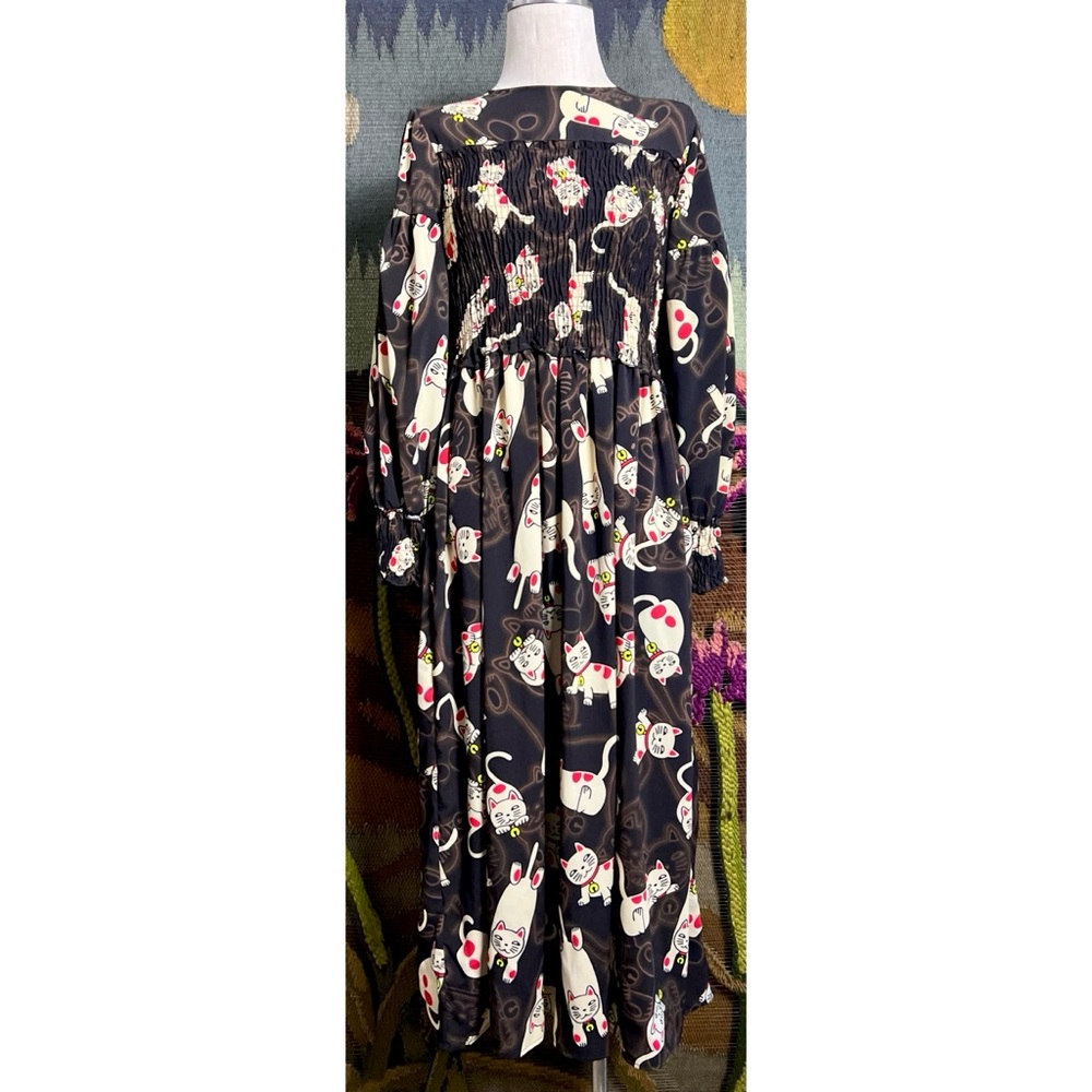 Ottod’Ame Abito Whimsical Cat Maxi Dress 4
